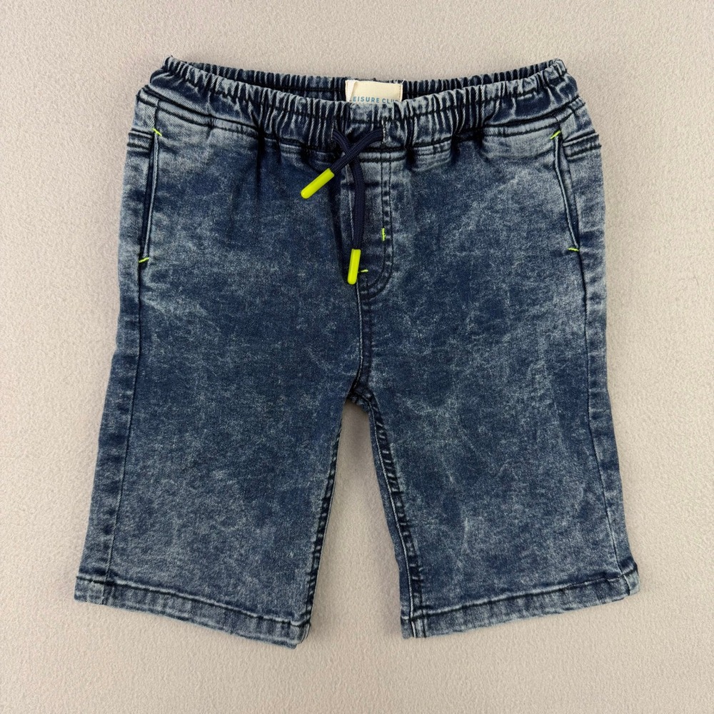 Leisure Club Reg-Fit Shorts Kids 3-4YRS Blue Acid Wash Cotton Lycra NWT
